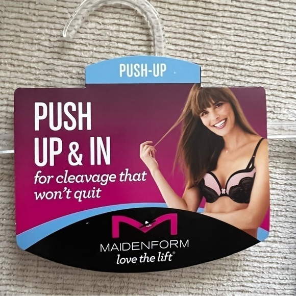 NEW-MAIDENFORM Love The Lift Underwire Demi, Smoothing Lace-Trim Push Up Bra 36C - Picture 10 of 15